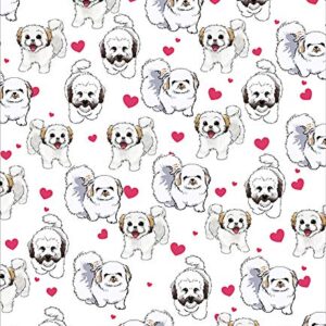 BlessLiving Shih Tzu Blanket Red Hearts Dog Fleece Plush Blanket Cute Puppy for Kids Adults 3D Animal Print Sherpa Blanket Gift for Pet Lovers (Throw, 50 x 60 Inches)