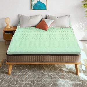 giantex 3 inch mattress topper, mattress pad for all-night comfy, 5-zone bed topper, pressure relief mattress, dorm foam topper (full)