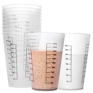ebiven 4 pcs 8oz reusable plastic measuring cups liquid paint mixing measure cups for kitchen cooking