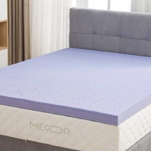 mecor 4” 4 inchKing Size Gel Infused Mattress Topper, 4in Memory Foam Mattress Topper for King Bed with Certipur-US Certified-Ventilated Cooling Design-Purple/80”x78”