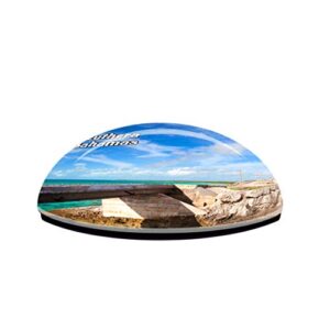 Glass Window Bridge Eleuthera Bahamas Caribbean Sea Fridge Magnet 3D Crystal Glass Tourist City Travel Souvenir Collection Gift Strong Refrigerator Sticker