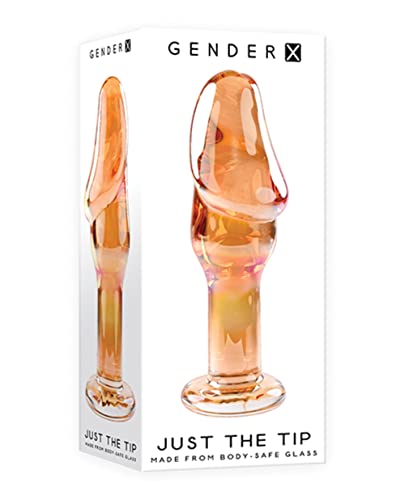 Gender X - Just The Tip Glass Plug - Iridescent Gold, Red, Orange