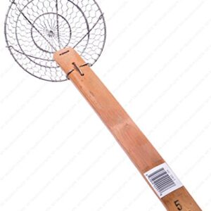 M.V. Trading SSK4 Stainless Steel Asian Spider Skimmer Strainer with Bamboo Handle, 4-Inches