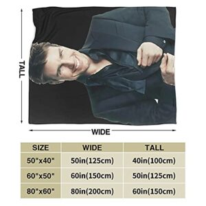 Blanket Tom Cruise Super Soft and Comfortable Fleece Blanket Throw Blanket Picnic Blankets Camping Blanket Beach Blanket for Decoration Bedroom Living Room Yoga … (50"x40")