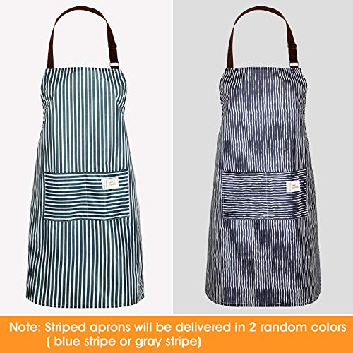 SATINIOR 3 Pieces Women Waterproof Apron with Pockets Adjustable Cooking Aprons Kitchen Bib Apron for Baking Household Cleaning
