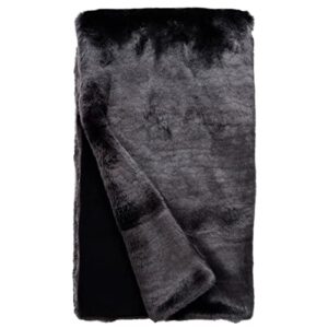 fabulous-furs donna salyers couture mink faux-fur throw blanket, soft blanket, 60x72 in, graphite