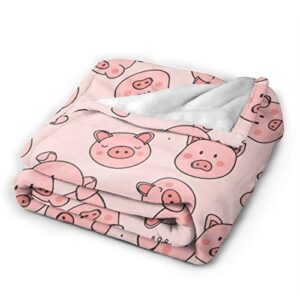 MSGUIDE Cute Pigs Throw Blanket for Couch Cozy Flannel Bed Blanket Soft Lightweight Warm Decorative Blanket for Sofa, Travel - All Seasons Suitable for Girls Boys Women Men