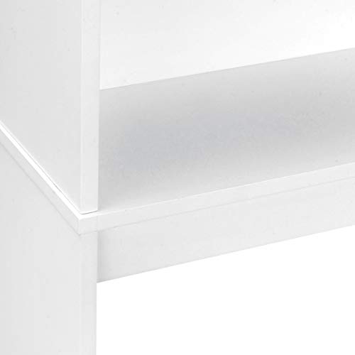 Zazza95shop Bathroom Modern Contemporary Space-Saver Medicine Cabinet Vanity Organizer Over The Toilet Shelf Storage Organizer Durable White MDF Furniture Freestanding 2 Door