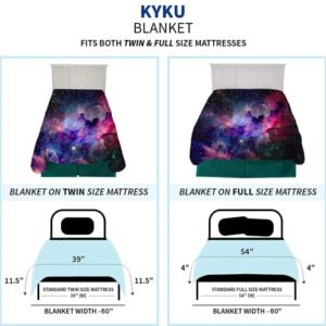 KYKU Soft Galaxy Blanket Full Size Fleece Purple Nebula Throw Blanket Universe Small Outer Space Adult and Child Comfy Home for Living Room Sofa Nap Cozy Pretty Abstract Art Printed Design Gifts