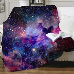 KYKU Soft Galaxy Blanket Full Size Fleece Purple Nebula Throw Blanket Universe Small Outer Space Adult and Child Comfy Home for Living Room Sofa Nap Cozy Pretty Abstract Art Printed Design Gifts