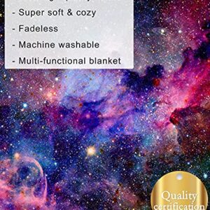 KYKU Soft Galaxy Blanket Full Size Fleece Purple Nebula Throw Blanket Universe Small Outer Space Adult and Child Comfy Home for Living Room Sofa Nap Cozy Pretty Abstract Art Printed Design Gifts