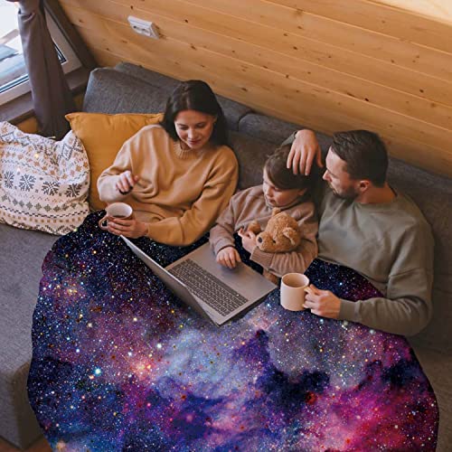 KYKU Soft Galaxy Blanket Full Size Fleece Purple Nebula Throw Blanket Universe Small Outer Space Adult and Child Comfy Home for Living Room Sofa Nap Cozy Pretty Abstract Art Printed Design Gifts