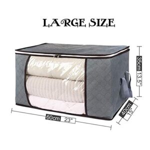 Under Bed Storage bags 3 Pack Large Capacity Clothes Storage Bag Organizer with Reinforced Handle Thick Fabric for Comforters,Blankets,Bedding,Foldable with Sturdy Zipper (Underbed Storage 3 Pack)