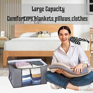 Under Bed Storage bags 3 Pack Large Capacity Clothes Storage Bag Organizer with Reinforced Handle Thick Fabric for Comforters,Blankets,Bedding,Foldable with Sturdy Zipper (Underbed Storage 3 Pack)