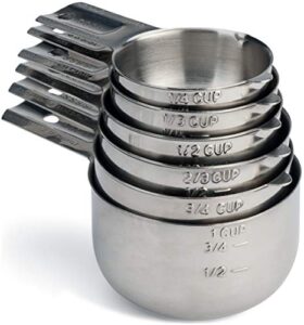 hudson essentials stainless steel measuring cups set (6 piece set)