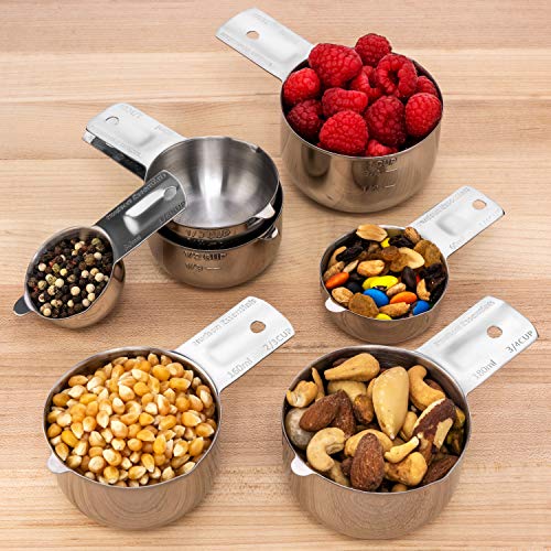 Hudson Essentials Stainless Steel Measuring Cups Set (6 Piece Set)