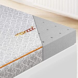 maxzzz memory foam mattress topper twin, 2 inch bamboo charcoal mattress topper bed topper with removable soft cover, ventilated design & certipur-us certified foam topper(twin)