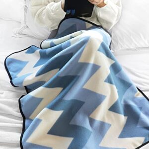 forestfish Fleece Throw Blanket Cozy Soft Portable Travel Blanket Compact for Long Car Airplane Train Rides 60" x 40", Blue