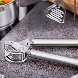 Rösle Stainless Steel Mincing Garlic / Ginger Press with Scraper, 9-inch