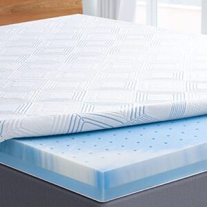bedstory mattress topper full 3 inch memory foam hug & support, cooling gel ventilated double bed topper with removable cover, 54'' x 74'' mattress topper relieving pressure for back pain