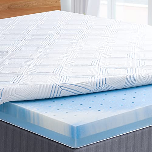 BedStory Mattress Topper Full 3 Inch Memory Foam Hug & Support, Cooling Gel Ventilated Double Bed Topper with Removable Cover, 54'' x 74'' Mattress Topper Relieving Pressure for Back Pain