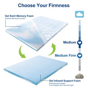 BedStory Mattress Topper Full 3 Inch Memory Foam Hug & Support, Cooling Gel Ventilated Double Bed Topper with Removable Cover, 54'' x 74'' Mattress Topper Relieving Pressure for Back Pain