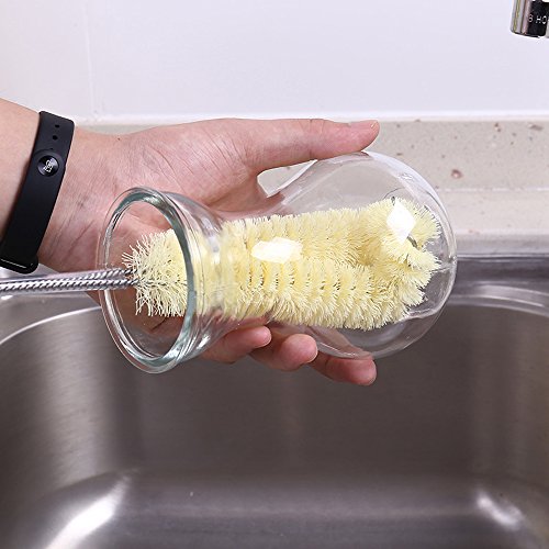 Long Bottle Brush Cleaner -16" Bottle Cleaning Brush Flexional Water Bottle Cleaner Washer Tool for Water Bottles,Cup,Tumblers or Wine Stemware