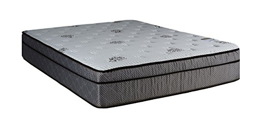 Continental Sleep Soft Encased Hybrid Eurotop Pillowtop Memory Foam Gel Innerspring Mattress, Good for The Back, Full XL, White/Brown