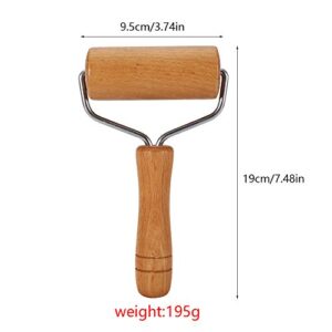 Watris Veiyi Small Rolling Pin, Wooden Dough Roller, Non-Stick Pizza Roller, Dough Baker Roller Set for Home Kitchen Baking Cooking(9.5cm/3.74in)