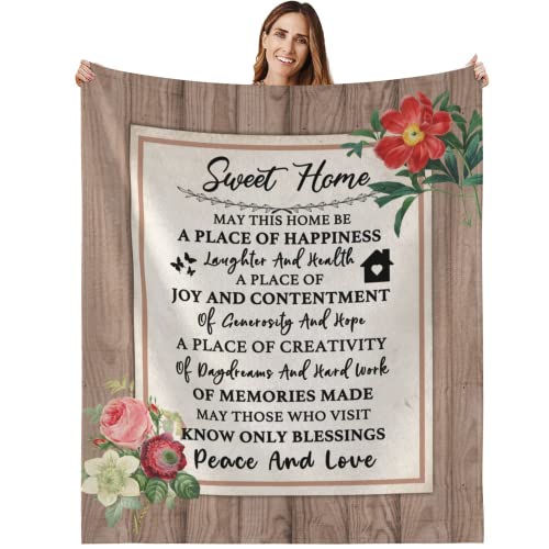 Socofuz House Warming Gifts New Home, Housewarming Gift, Housewarming Gifts for New House, New Home Gifts for Home Blanket, Super Soft Flannel Fleece Throw Blanket 50x60 inches