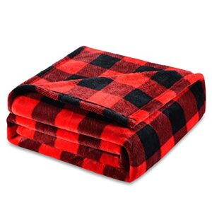 adigaber buffalo plaid throw blanket soft flannel fleece cozy lightweight for couch bed fit all seasons decorative blankets