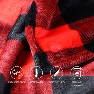 Adigaber Buffalo Plaid Throw Blanket Soft Flannel Fleece Cozy Lightweight for Couch Bed Fit All Seasons Decorative Blankets