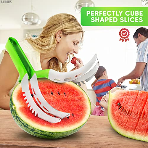 Stainless Watermelon Slicer Cutter Tool - Easy Slicer Watermelon and Pineapple Cutter Slicer Stainless Steel Vegetable Cutter - Cutters for Fruit Cut Outs Unique Kitchen Gadgets Watermelon Knife