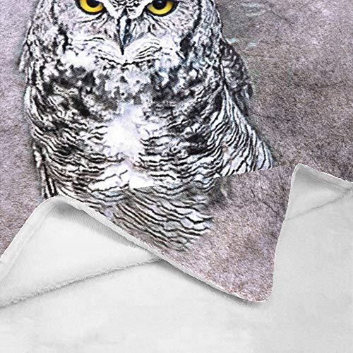 CUXWEOT Custom Blanket with Name Text,Personalized Animal Owl Super Soft Fleece Throw Blanket for Couch Sofa Bed (50 X 60 inches)