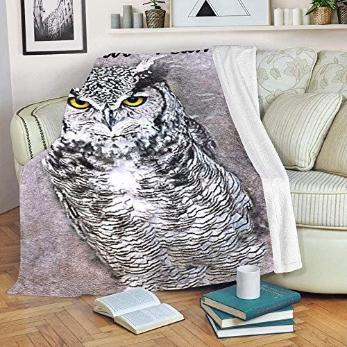 CUXWEOT Custom Blanket with Name Text,Personalized Animal Owl Super Soft Fleece Throw Blanket for Couch Sofa Bed (50 X 60 inches)