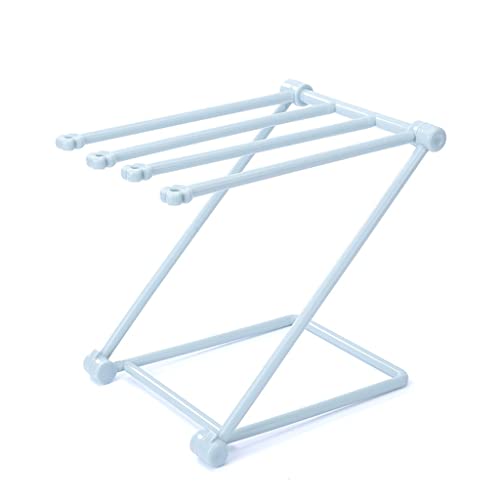 FCMLD Kitchen Bathroom fold Storage Rack Cup Rack Towel Holder Rack Stand Toilet Stand Rack for Kitchen Kitchen Accessories Save Space (Color : Blue, Size