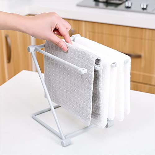 FCMLD Kitchen Bathroom fold Storage Rack Cup Rack Towel Holder Rack Stand Toilet Stand Rack for Kitchen Kitchen Accessories Save Space (Color : Blue, Size