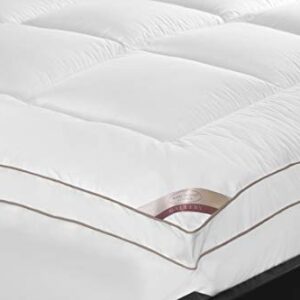 kathy ireland KI709303 2'' Thick Cotton Fiber Mattress Pad (Topper) - with 16'' Stretchable Pocket, Queen, White