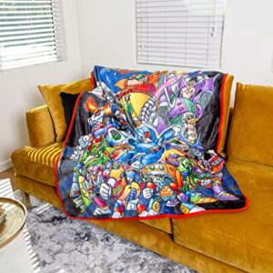 Mega Man X Fleece Throw Blanket | Plush Soft Polyester Cover For Sofa and Bed, Cozy Home Decor, Luxury Room Essentials | Capcom Video Game Gifts For Adults and Kids | 45 x 60 Inches