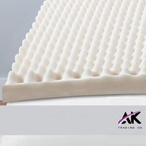 AK TRADING CO. 2.5" Thick CertiPUR-US Certified Convoluted Hospital Mattress Pad, Egg Crate Foam Foam Sheet | Mattress Pad (Medical Bed, Mattress Topper, Chairs) - Made in USA (2.5" x 18" x 72")