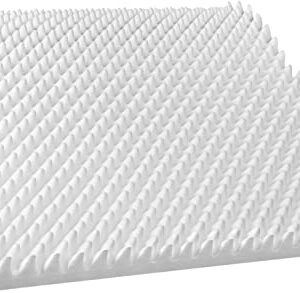 AK TRADING CO. 2.5" Thick CertiPUR-US Certified Convoluted Hospital Mattress Pad, Egg Crate Foam Foam Sheet | Mattress Pad (Medical Bed, Mattress Topper, Chairs) - Made in USA (2.5" x 18" x 72")