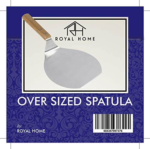 Extra-Large Stainless Steel Wide Spatula Turner with Strong Wooden Handle - Dishwasher Safe Kitchen Utensil - Heavy Duty Oversized Metal Lifter for Grilling, Cooking, Baking Cake & Cookies pancake