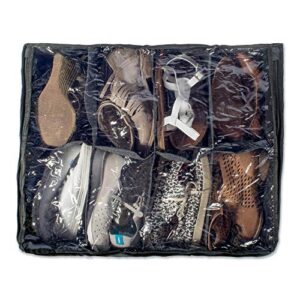 DII Breathable Closet Shoe Soft Storage Bag, Black Linen, 8 Shoe Storage