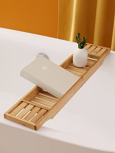 GANFANREN Bathroom Bathtub Rack Shelf Bath Bridge Caddy Bathtub Storage Rack Tray Bath Tub Towel Book Wine Holder Organizer