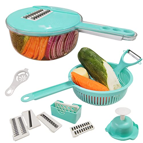 Vegetable Chopper, 12 in 1 Food Slicer, With Container Veggie Chopper, Mandolin, Multifun vegetable cutter slicer, Vegetable Slicer, Kitchen Gadgets, Food Chopper Manual, Mandoline Slicer For Kitchen