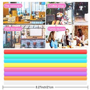 200 PCS Individually Packaged Colorful Jumbo Smoothie Straws, Large Wide Milkshake Disposable Plastic Drinking Straw (0.43" Diameter and 8.2" long) (200)