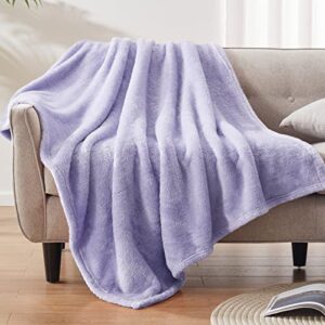 whale flotilla fuzzy faux fur throw blanket for couch, soft warm fluffy fleece blanket for bed/sofa/camping/travel, extra large and lightweight, 50x70 inch, lilac