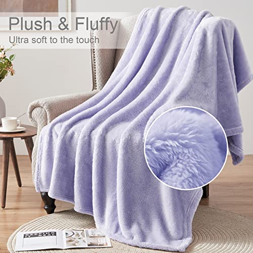 Whale Flotilla Fuzzy Faux Fur Throw Blanket for Couch, Soft Warm Fluffy Fleece Blanket for Bed/Sofa/Camping/Travel, Extra Large and Lightweight, 50x70 Inch, Lilac