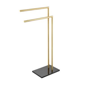 fcmld 90cm high gilding hanging towel bar holder marble base no punching floor stand