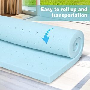 KOMFOTT Mattress Topper Full, 4 Inch High Density Gel Memory Mattress Foam Pad Topper for Full Size Bed